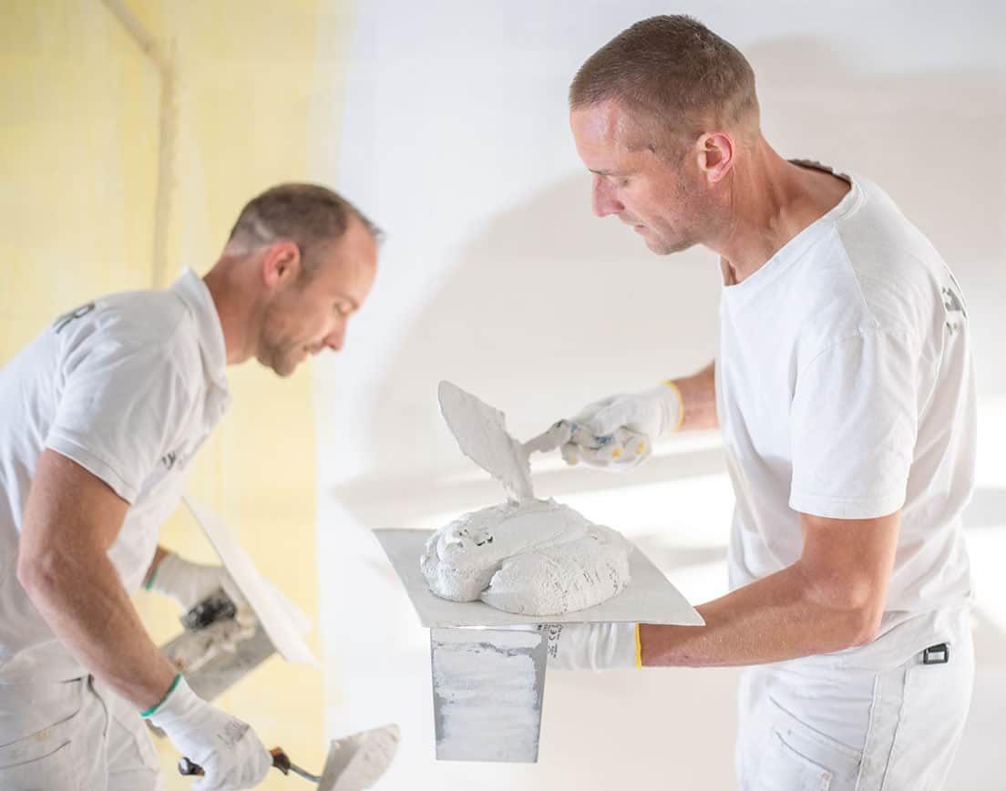 Stuctuur tijdens de voorbereiding van een wand